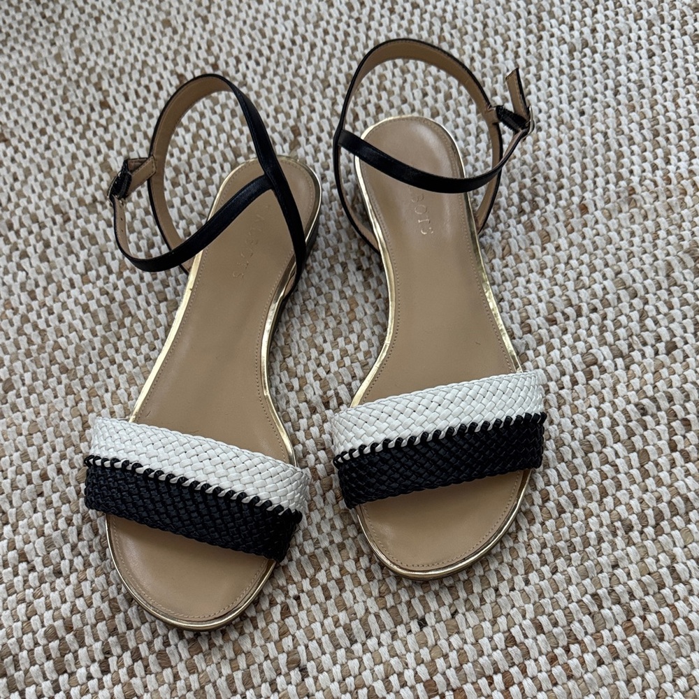 Talbots Black and White Woven Sandals